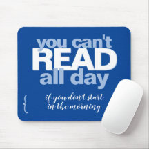 Read All Day Funny Book Lover Typography Blue