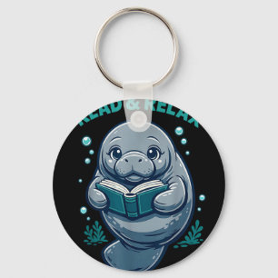 Read &amp; relax reader book library manatees sea key ring