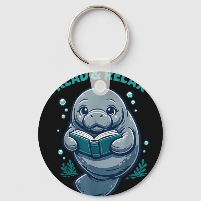 Read &amp; relax reader book library manatees sea key ring (Front)