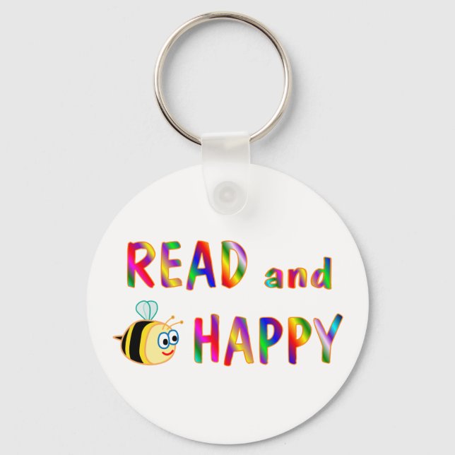Read and Be Happy Key Ring (Front)