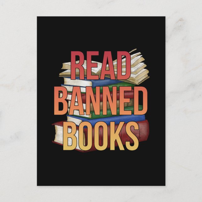 Read Banned Books Librarian Bookworm Book Reader Postcard (Front)