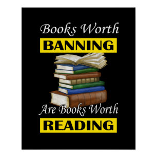 Read Banned Books Librarian Bookworm Book Reader Poster