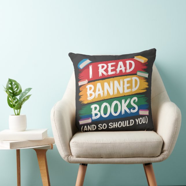 read banned books librarian week cushion (Chair)