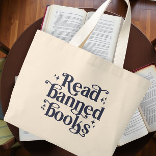 Read Banned Books Reading Lover's Large Tote Bag