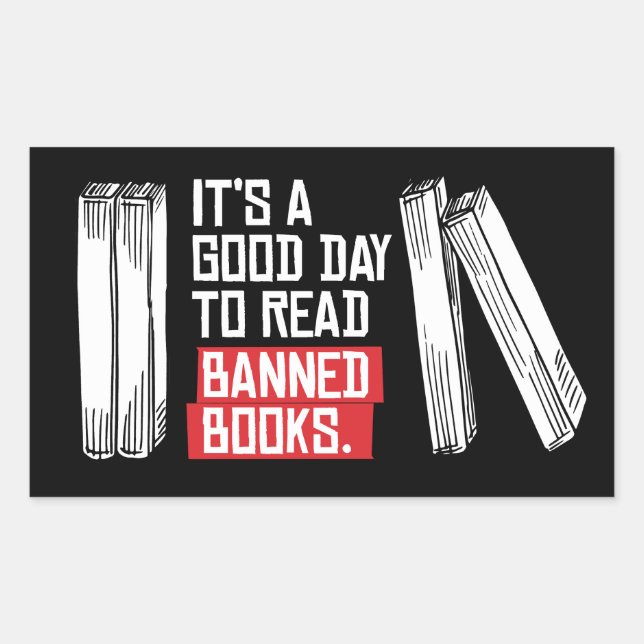 Read Banned Books Rectangular Sticker (Front)