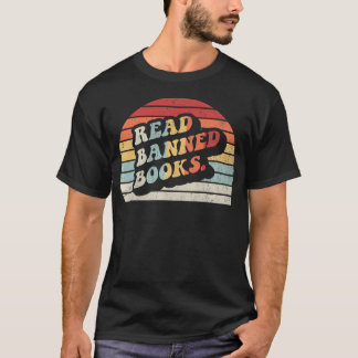 Read Banned Books Retro Sunset Vintage 70S Book T-Shirt
