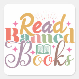 Read Banned Books Square Sticker
