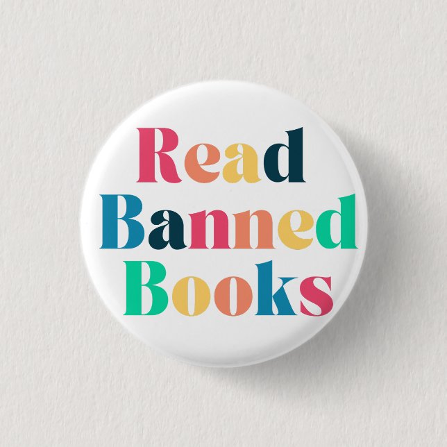 Read Banned Books Typography 3 Cm Round Badge (Front)