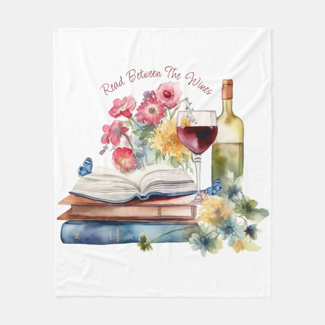 Read Between the Wines Fleece Blanket (Front)