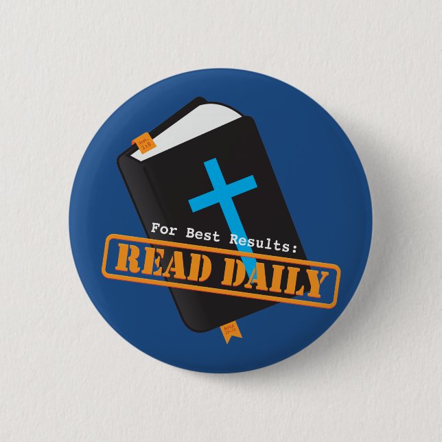 Read Bible Daily Christian 6 Cm Round Badge (Front)