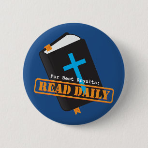Read Bible Daily Christian 6 Cm Round Badge
