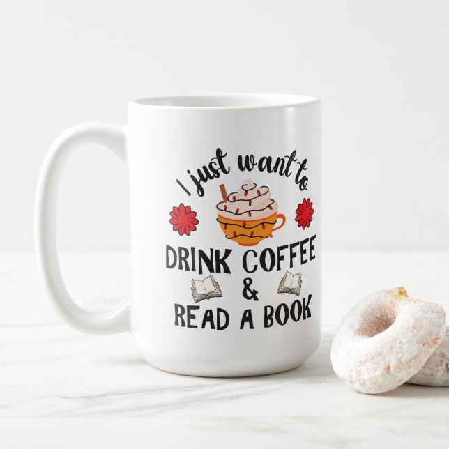 Read Book And Drink Coffee Mug (With Donut)