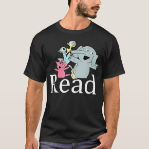 Read Book Cute School Teacher Librarian Elephant P T-Shirt