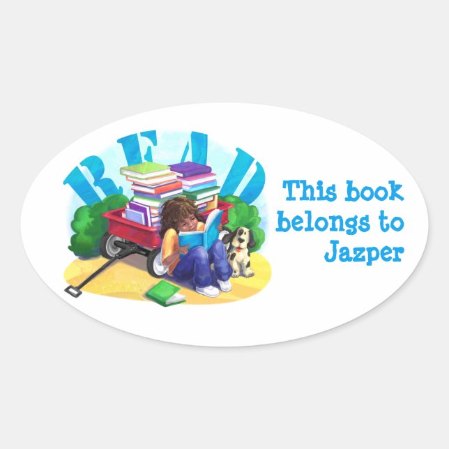 READ Book Wagon Personalised Book Sticker (Front)