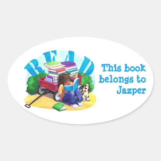 READ Book Wagon Personalised Book Sticker (Front)