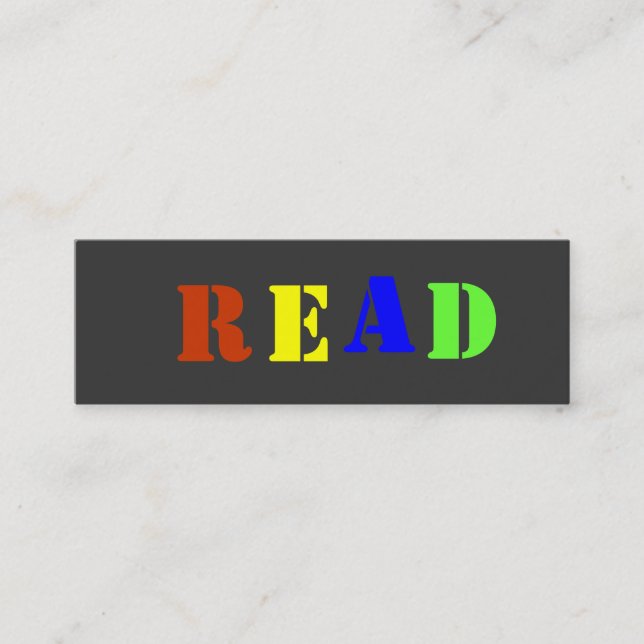 READ Bookmark to Customise Mini Business Card (Front)