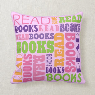 Read Books Cute Throw Pillow