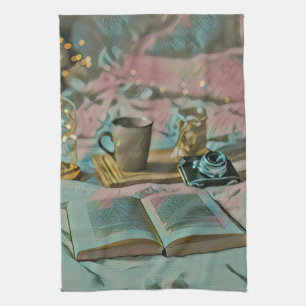 Read Books, Drink Coffee Tea Towel