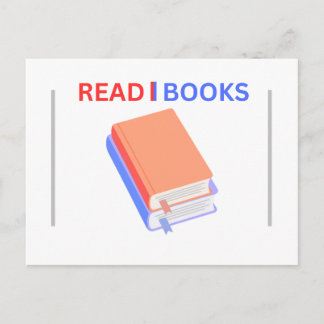 READ BOOKS message paper Postcard