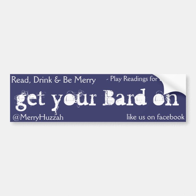 Read, Drink & Be Merry Shakespeare Bumpersticker Bumper Sticker (Front)