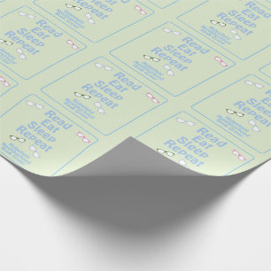 Read Eat Sleep Repeat Eyeglasses Wrapping Paper