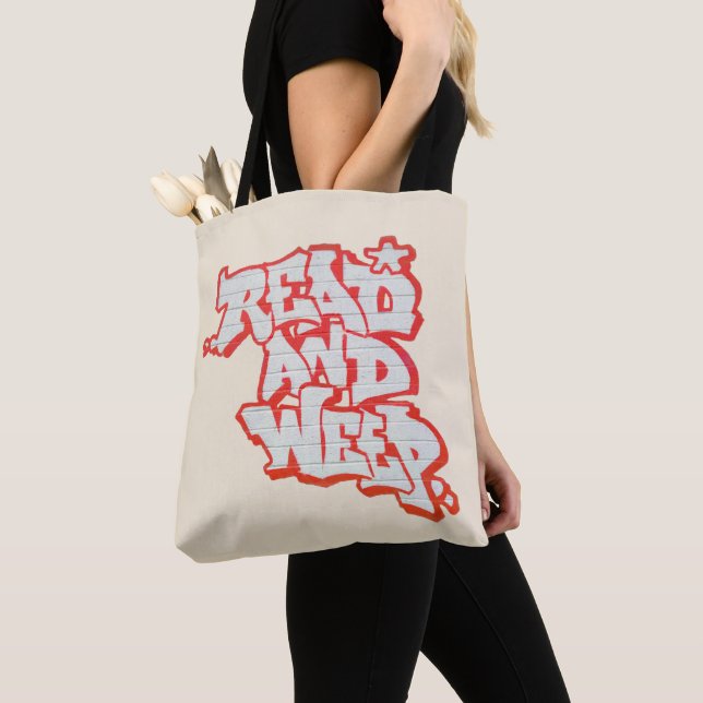Read 'em and Weep. Tote Bag (Close Up)