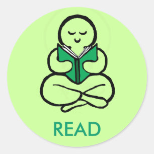 Read green version classic round sticker