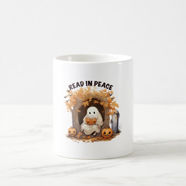 Read in Peace Boo Ghost Coffee Mug (Center)