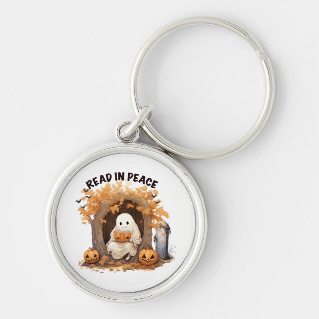 Read in Peace Boo Ghost Key Ring (Front)