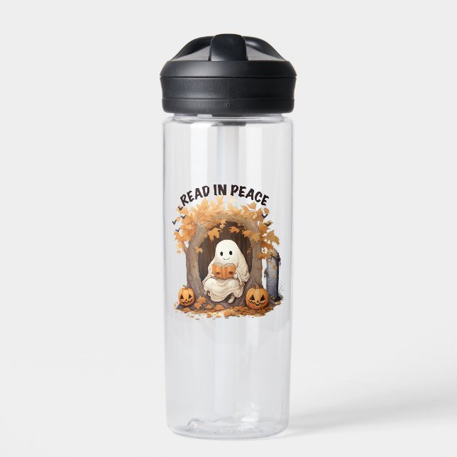 Read in Peace Boo Ghost Water Bottle (Front)
