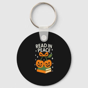 Read in Peace Funny Halloween Book Key Ring