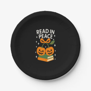 Read in Peace Funny Halloween Book Paper Plate