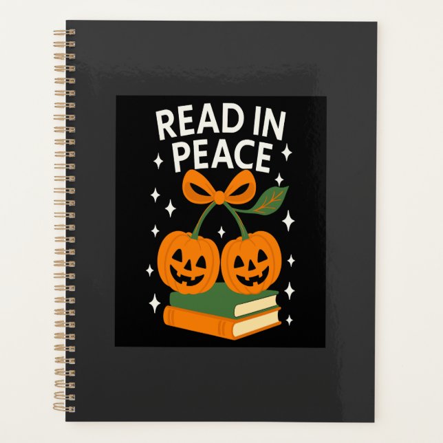 Read in Peace Funny Halloween Book Planner (Front)