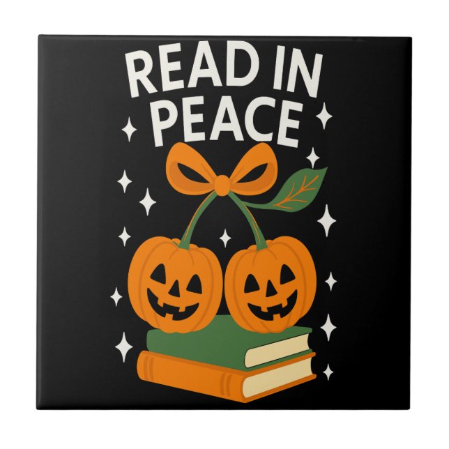 Read in Peace Funny Halloween Book Tile (Front)