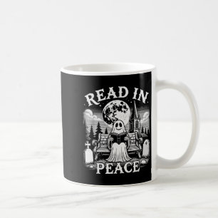 Read In Peace Ghost Reading Books Funny Halloween  Coffee Mug