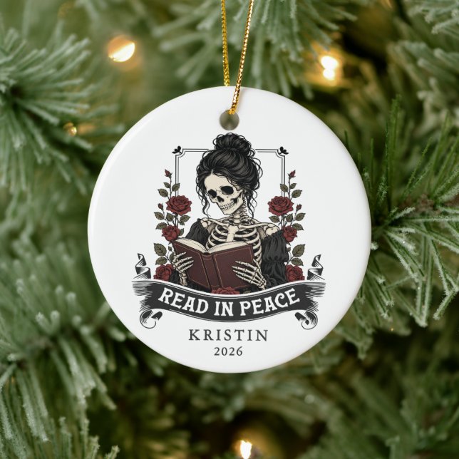 Read in Peace Gothic Book Lover Ornament (Tree)