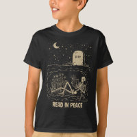Read In Peace Skeleton Reading Books Funny Hallowe