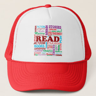 Read It Fun Bookworm Typography Pattern Trucker Hat