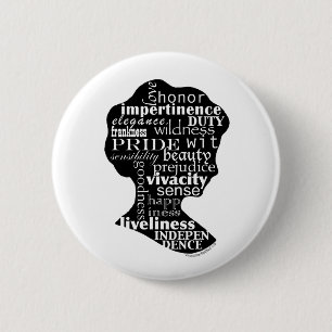 Read Jane Austen Cameo 6 Cm Round Badge