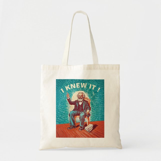 read Karl Marx Saint Fun Design Tote Bag (Front)