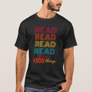 Read Know Things Retro Rainbow Sunset Colour Sche T-Shirt