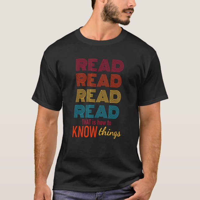 Read  Know Things Retro Rainbow Sunset Colour Sche T-Shirt (Front)