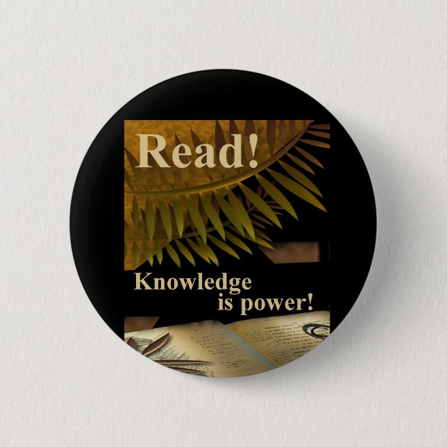 Read! Knowledge is Power Button (Front)
