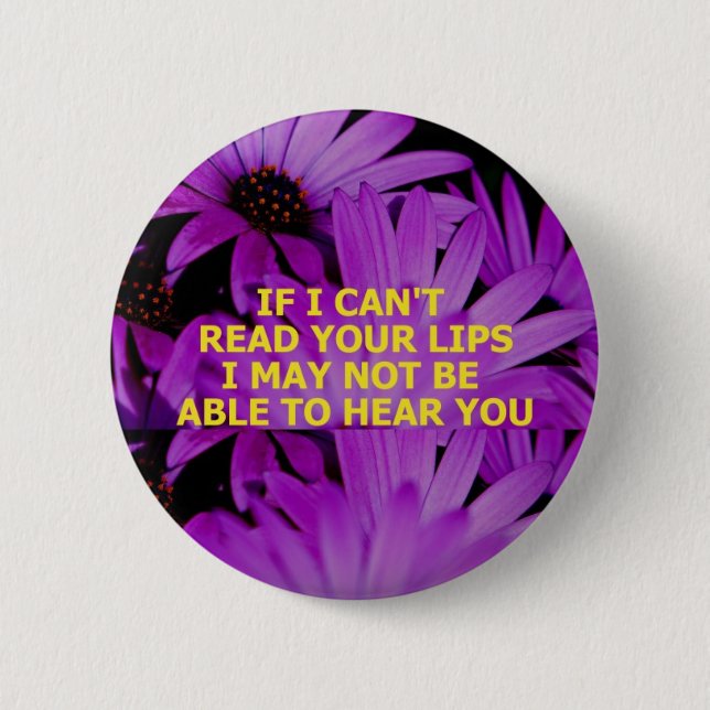 READ LIPS - Customised 6 Cm Round Badge (Front)