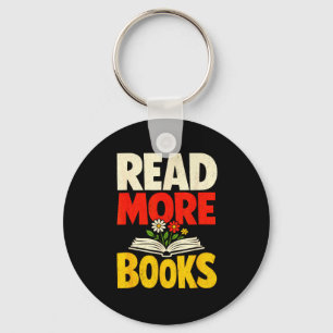 Read more books bold flower bookworm motivational key ring