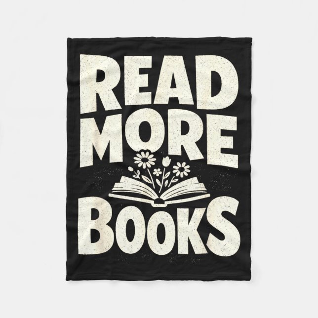 Read more books bold inspirational bookworm fleece blanket (Front)