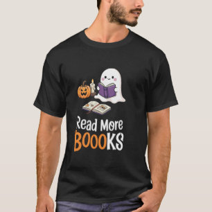 Read More Books Cute Ghost Bookworm Halloween T-Shirt