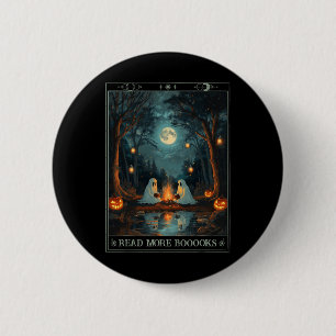 Read More Books Cute Spooky Ghost Reading Book Tar 6 Cm Round Badge