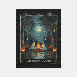 Read More Books Cute Spooky Ghost Reading Book Tar Fleece Blanket