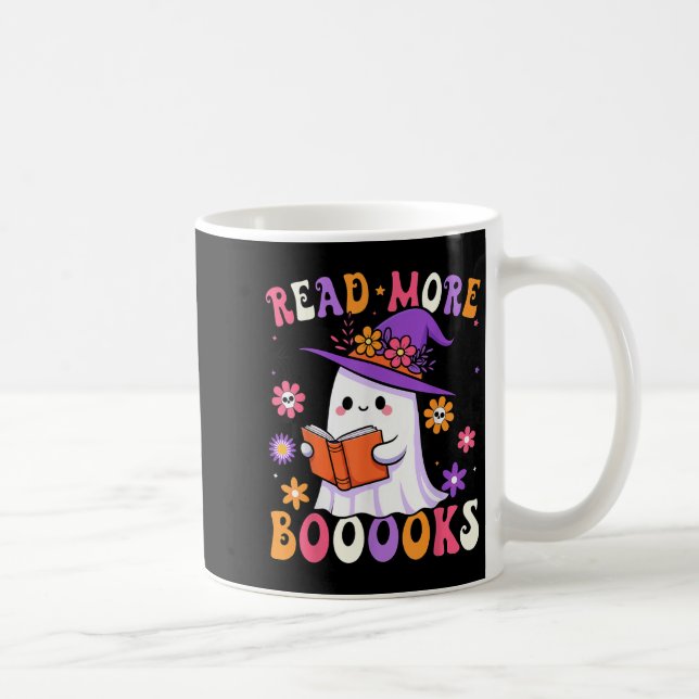 Read More Books Ghost Reading Book Funny Teacher H Coffee Mug (Right)